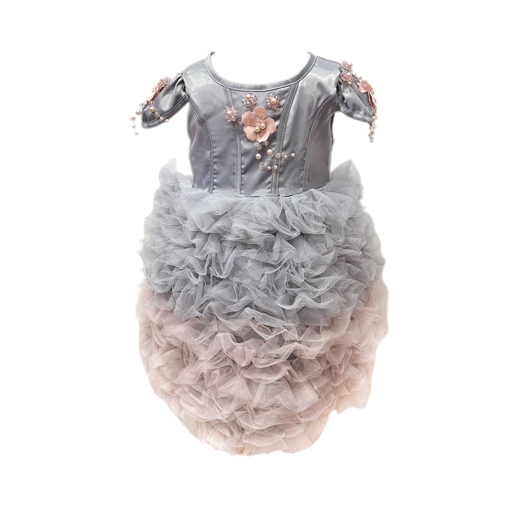 Mia Grey and Pink Tulle Dress | petite maison kids