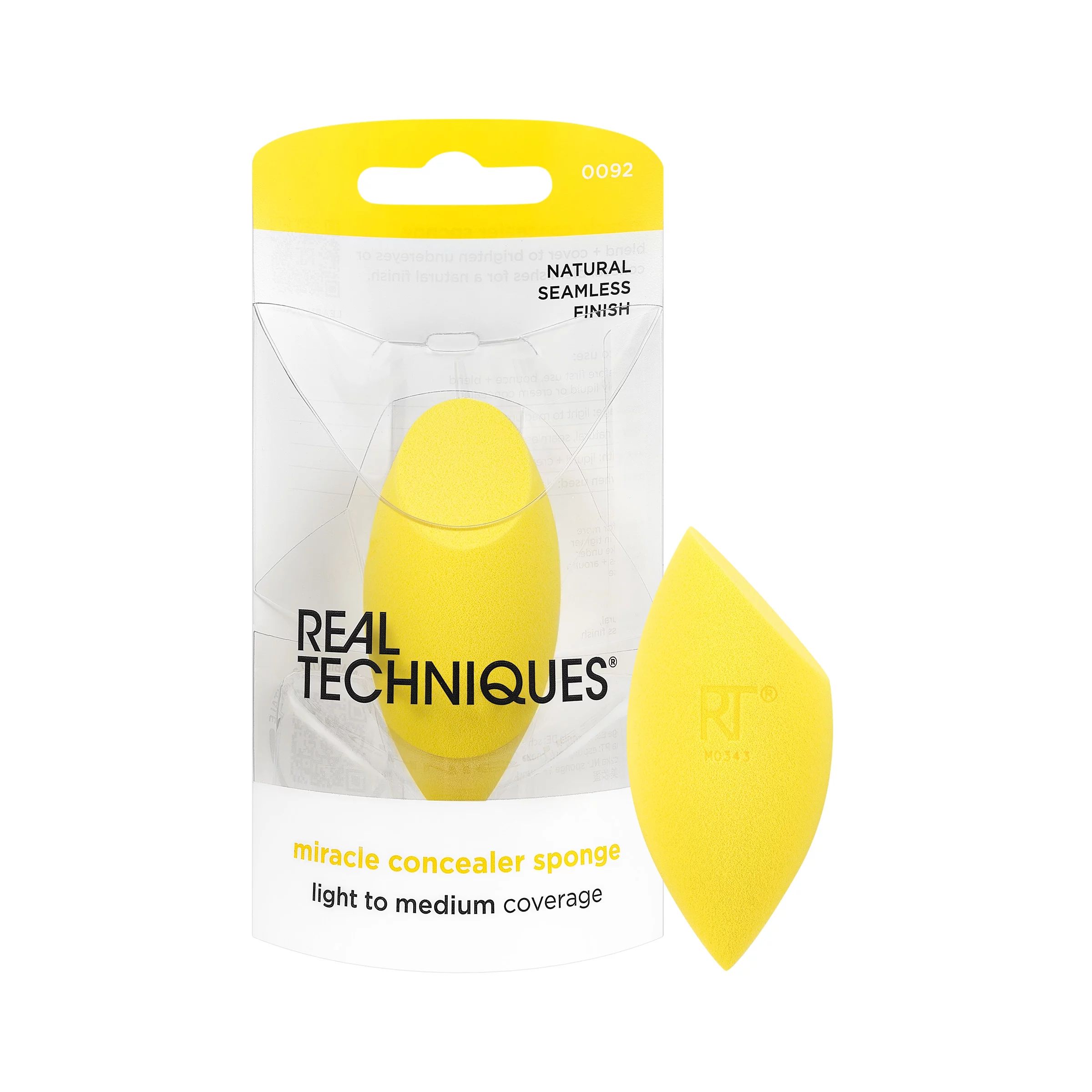 Real Techniques Miracle Concealer Sponge, Makeup Sponge for Liquids & Creams, Yellow, 1 Count | Walmart (US)