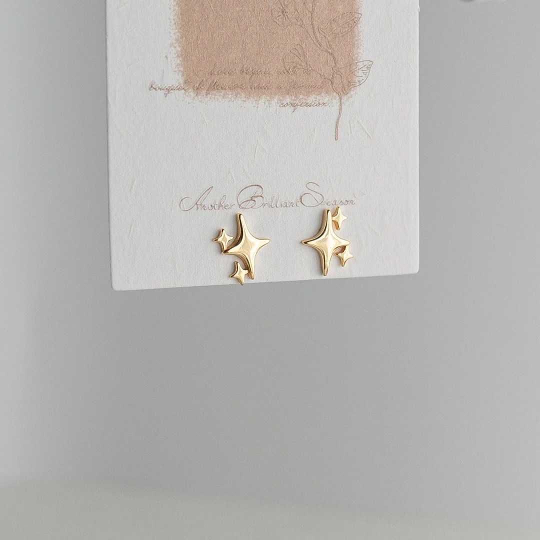 Gold Star Earrings, Starburst Earrings, 925 Sterling Silver Stud Earrings, Celestial Jewelry, Dai... | Etsy (US)
