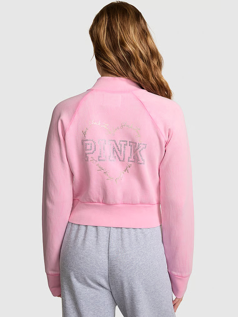 PINK x LoveShackFancy Reissued Full-Zip Sweatshirt | Victoria's Secret (US / CA )