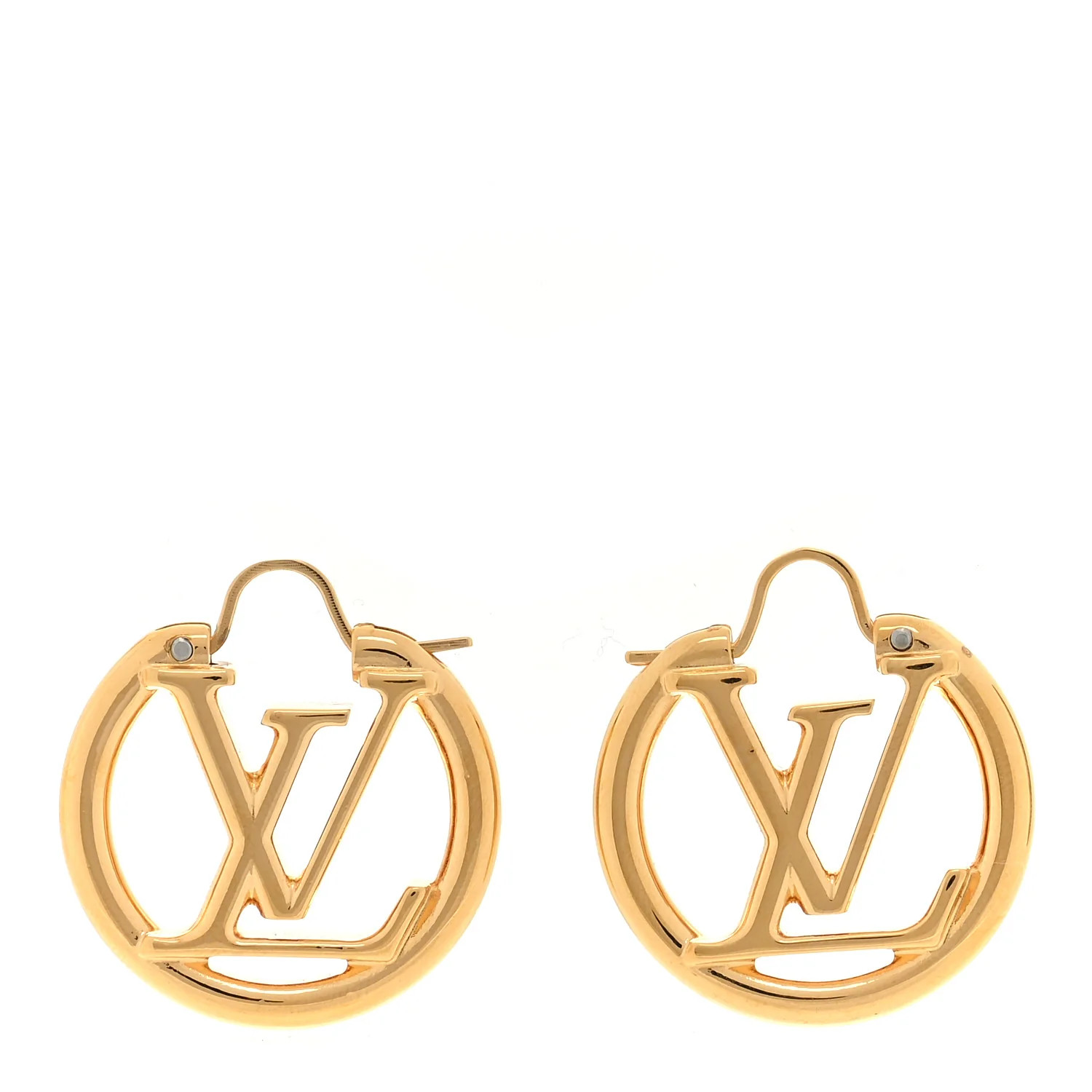 Metal Small Louise Hoop Earrings Gold | FASHIONPHILE (US)