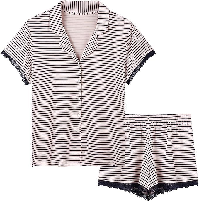 Cherrydew Womens Pajamas Soft Bamboo - PJ Short Sets for Women | Amazon (US)