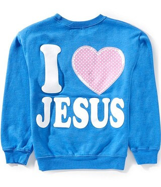 Originality Big Girls I 'Heart' Jesus Long Sleeve Crew Neck Sweatshirt | Dillard's | Dillard's