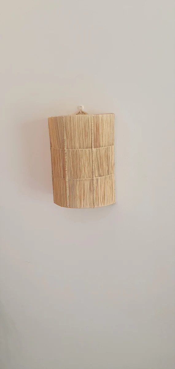 Raffia Braided Wall Lamp | Etsy | Etsy (US)