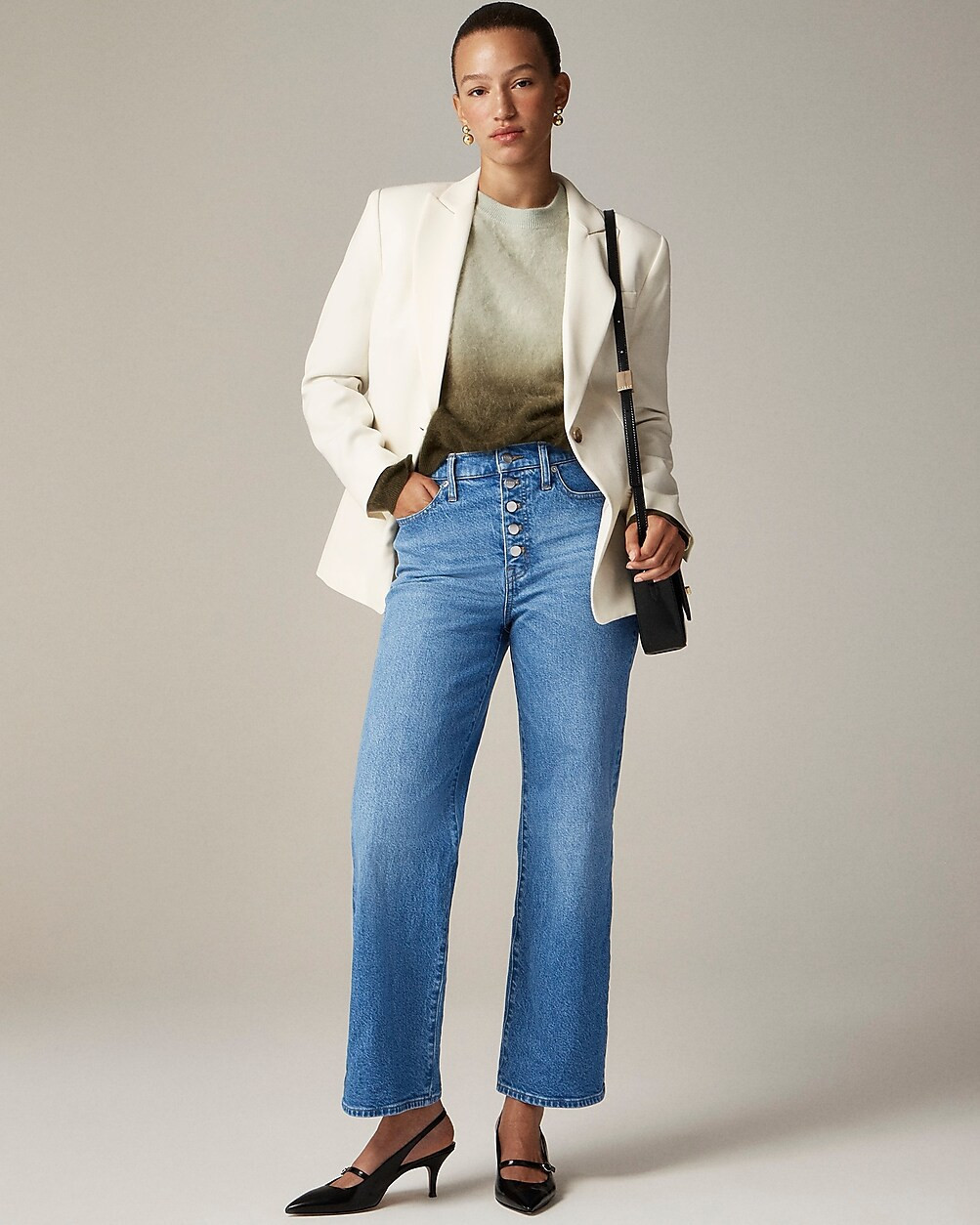 Slim-wide jean with button-fly | J. Crew US