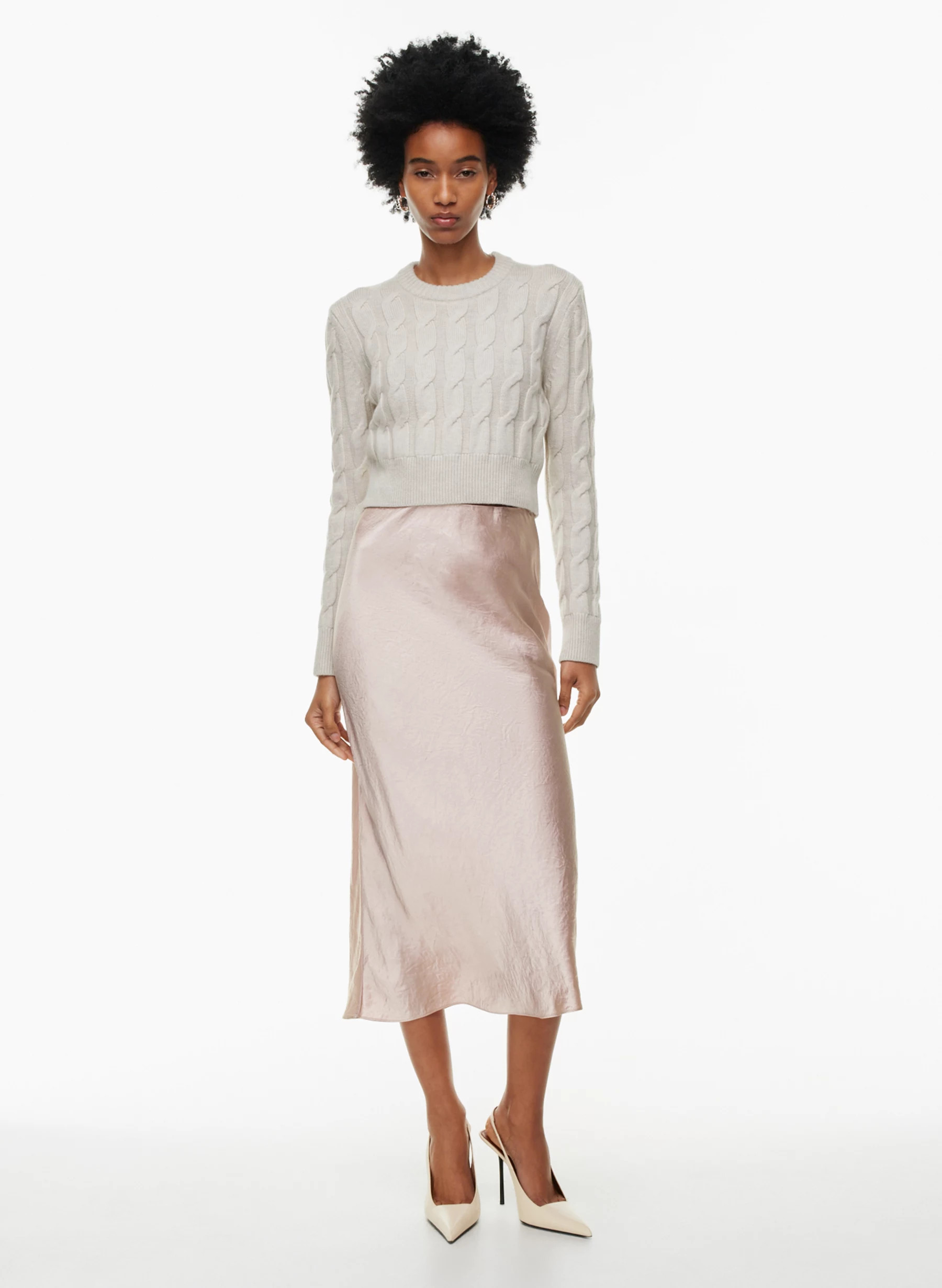 SLIP SATIN MAXI SKIRT | Aritzia