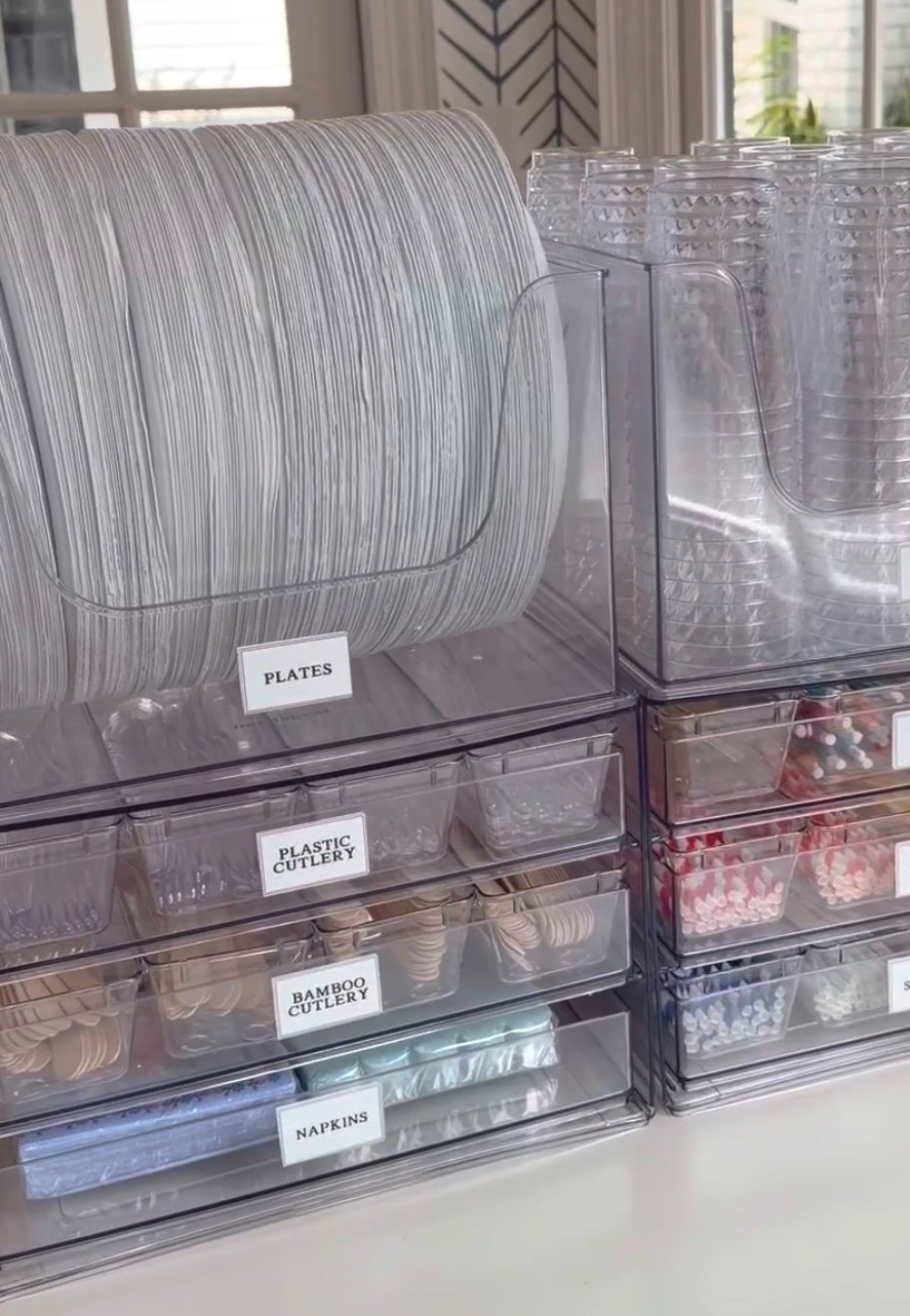 The perfect set up for the hostess who wants to be ready at any time! The stackable storage drawers and open face acrylic bins make for the perfect hosting mobile storage!

#LTKHome #LTKKids