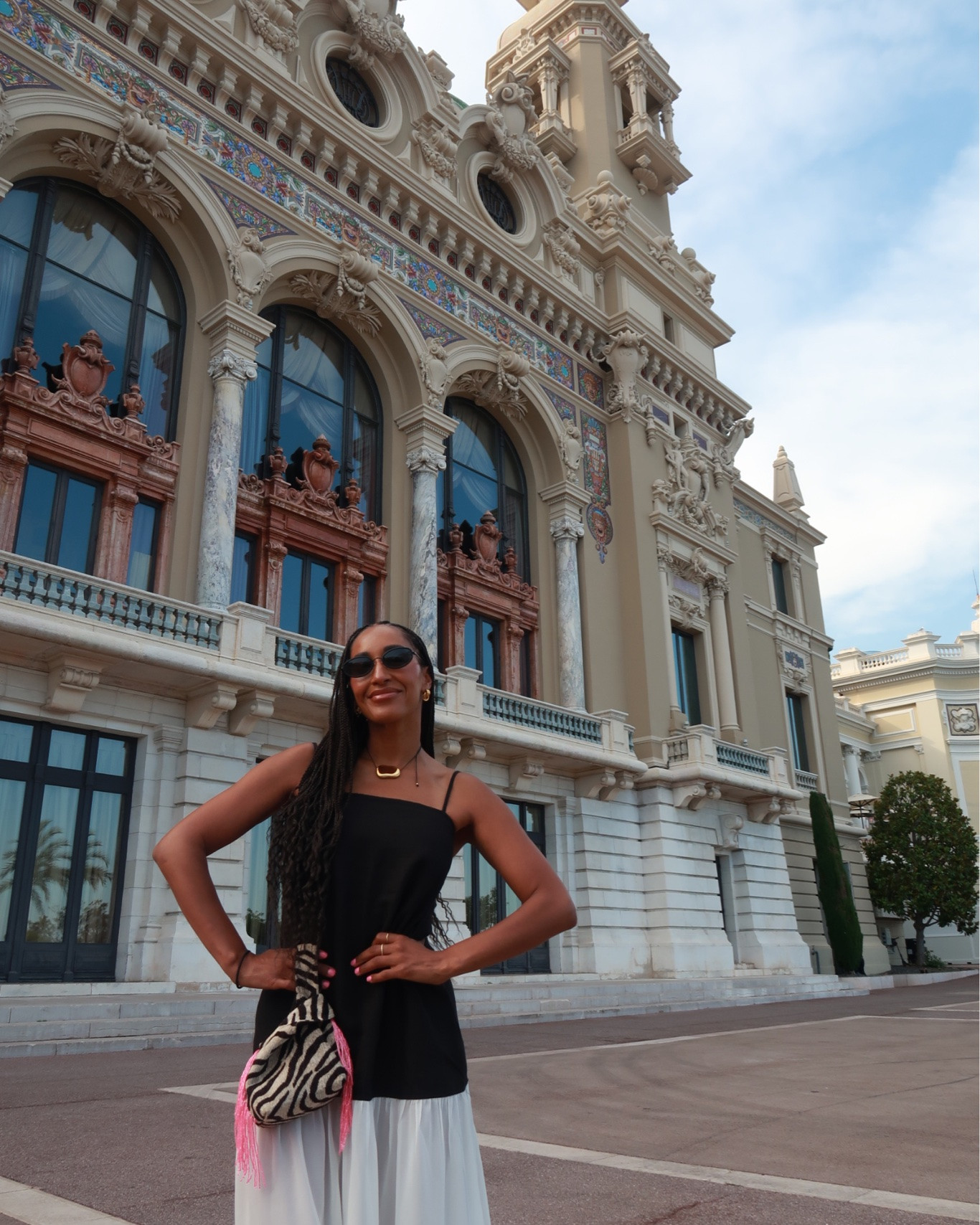 My favorite dress from the trip!! Felt like I was wearing art and was so comfy + my Amazon sunnies and rings
