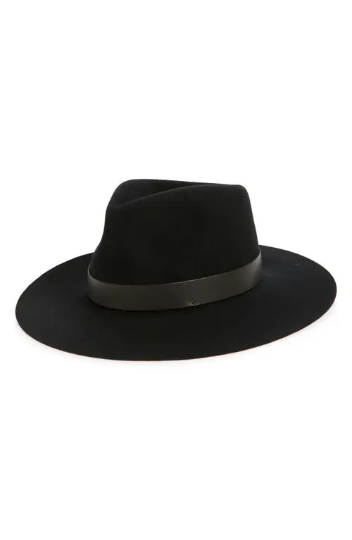 Janessa Leoné Ross Wool Fedora in Black at Nordstrom, Size Large | Nordstrom