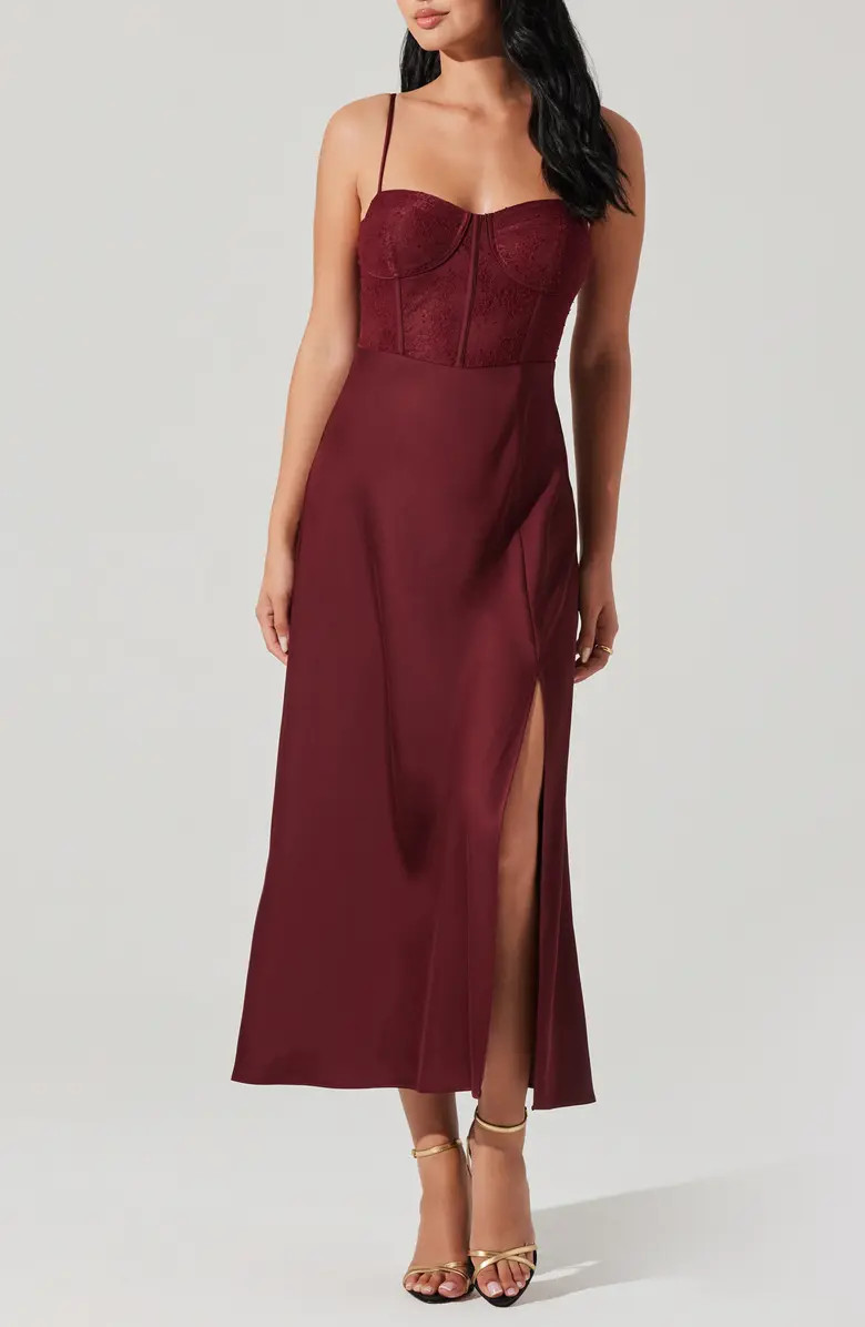 ASTR the Label Lace Bustier Sleeveless Midi Dress | Nordstrom | Nordstrom