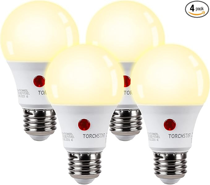 TORCHSTAR Dusk to Dawn Light Bulbs Outdoor, Sensor A19 LED Light Bulb, Auto on/Off Photocell Auto... | Amazon (US)