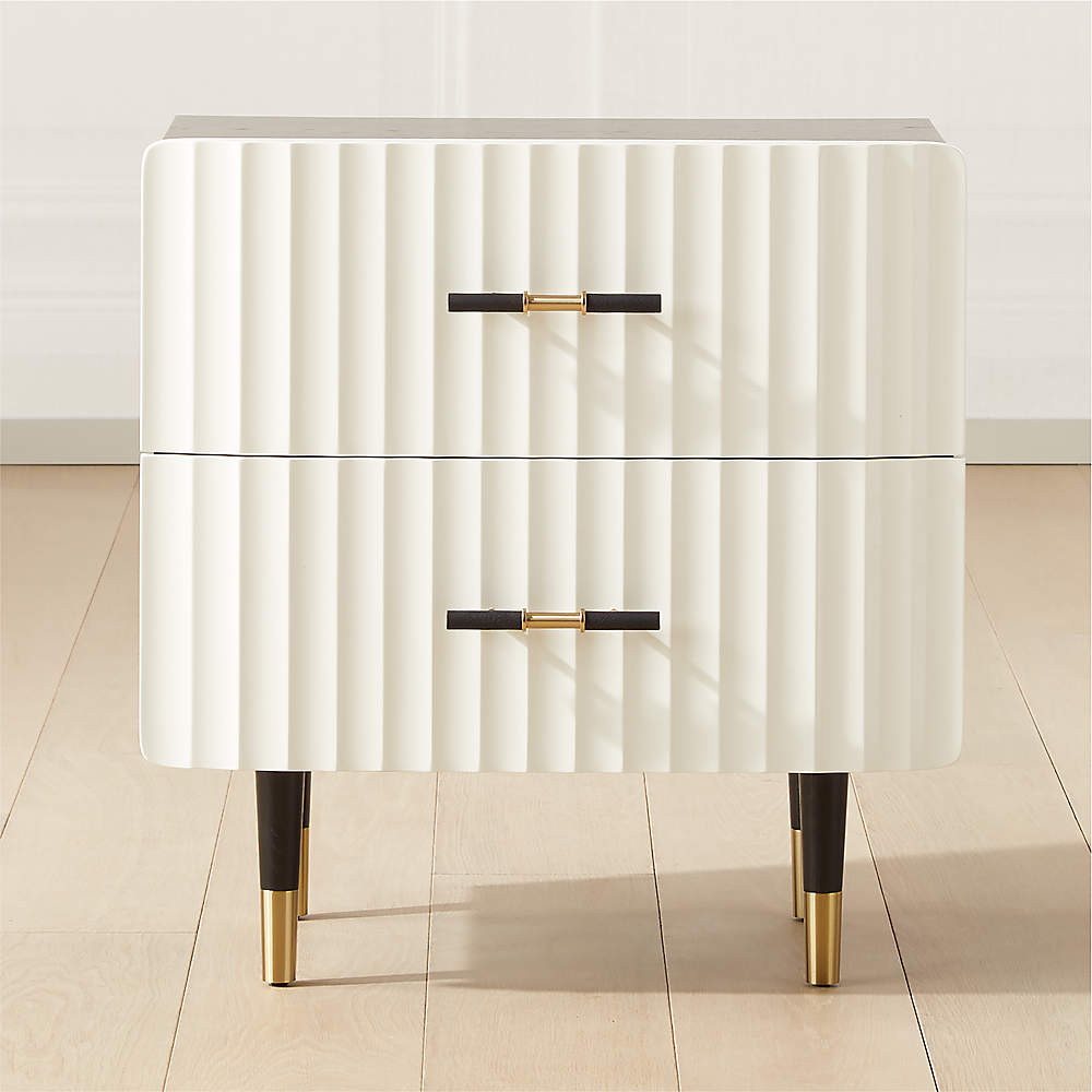 Crimped Gold Leaf Nightstand + Reviews | CB2 | CB2