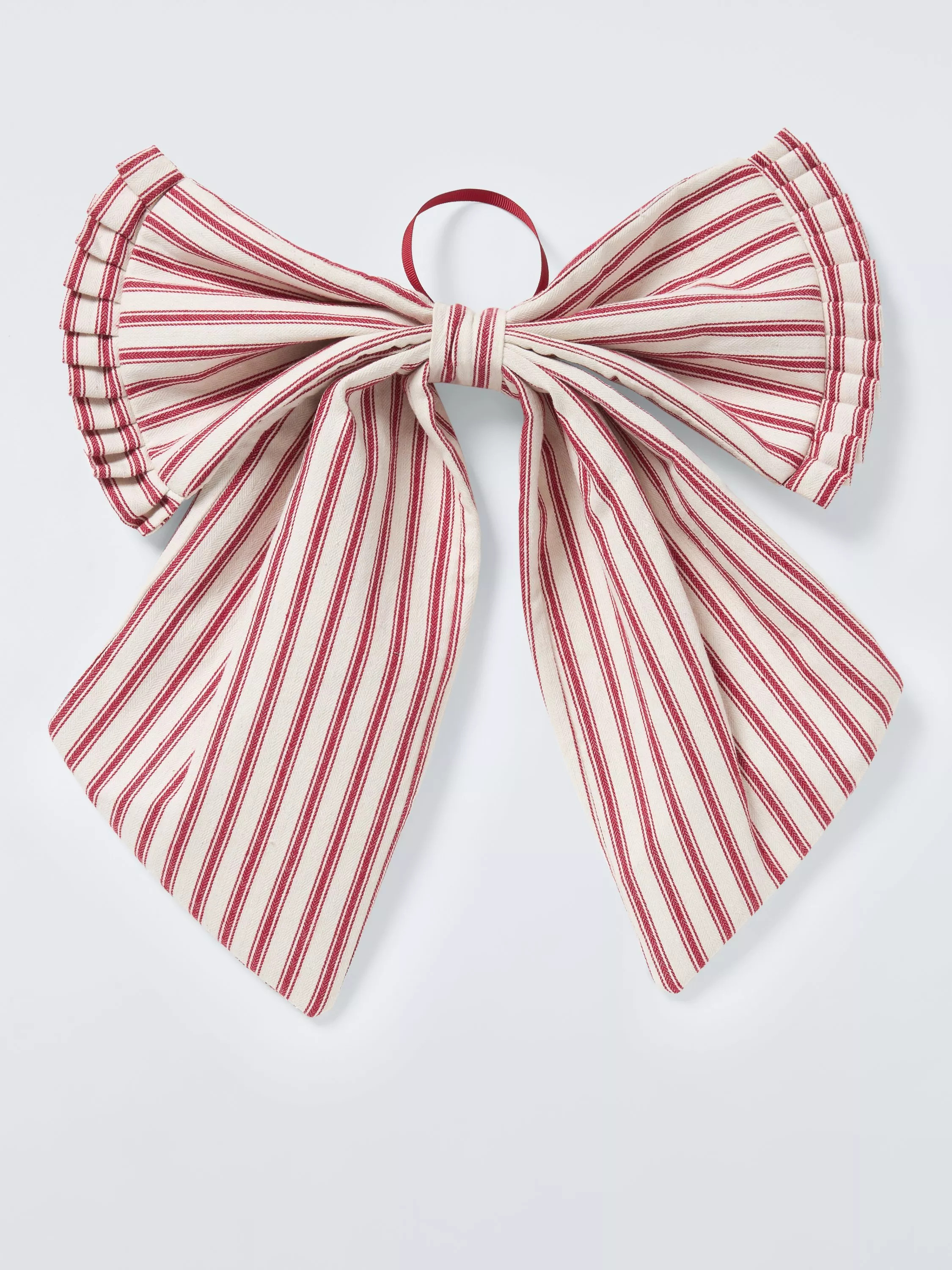 John Lewis Striped Hanging Bow, Red/White, 35cm | John Lewis (UK)