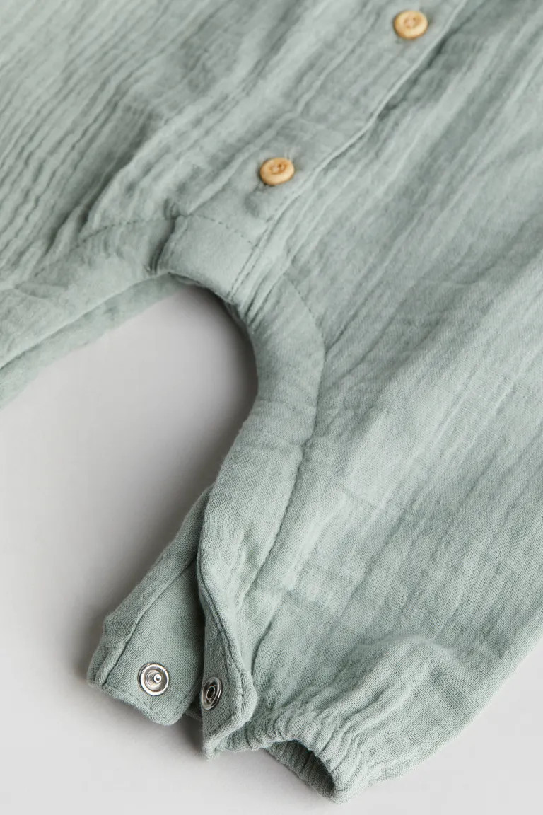 Ruffle-trimmed Muslin Romper Suit | H&M (US + CA)