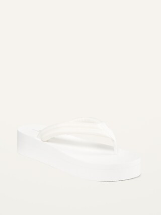 Puffy Nylon Strap Sugarcane-Blend Platform Flip-Flops for Women (Partially Plant-Based) | Old Navy (CA)