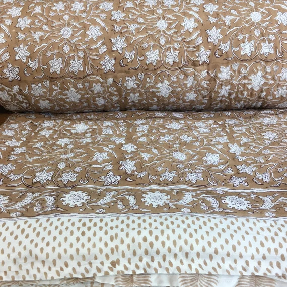 Blockprint Quilt King Queen Size Quilt Handmade Jaipur Quilt | Etsy | Etsy (US)