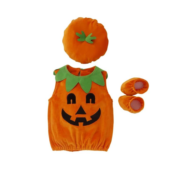 Wallarenear&nbsp;Toddler Halloween Pumpkin Costume with Hat Shoes Outfit | Walmart (US)
