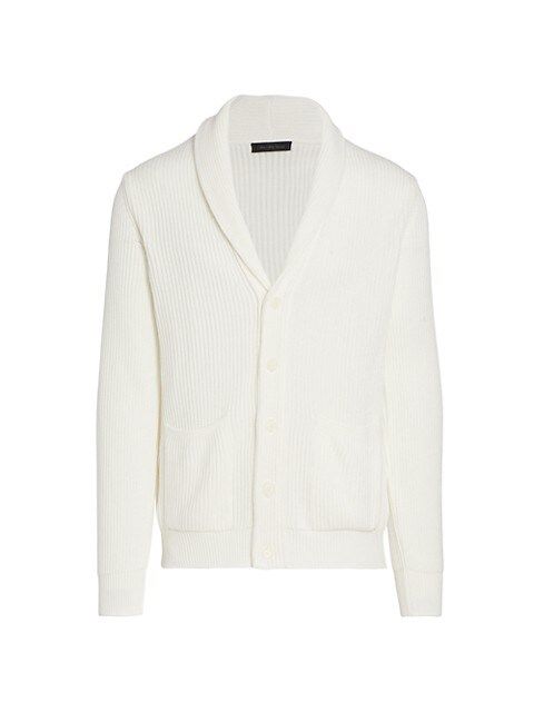 COLLECTION Rib-Knit Shawl Collar Cardigan | Saks Fifth Avenue