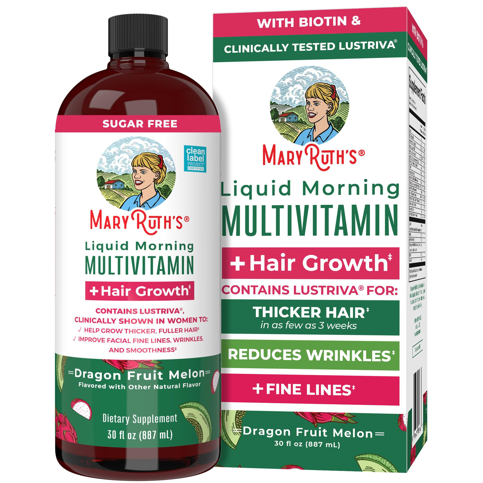 MARYRUTH'S Liquid Multivitamin+Hair Growth | Clinically Tested for Thicker Hair & Facial Wrinkles... | Amazon (US)