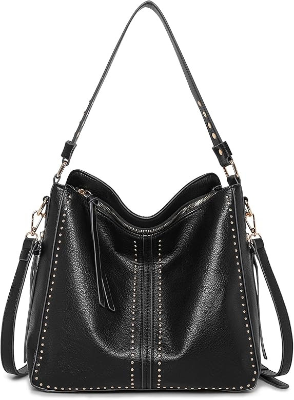 Montana West Hobo Handbag for Women Large Purses and Handbags with Studs and Crossbody Strap | Amazon (US)