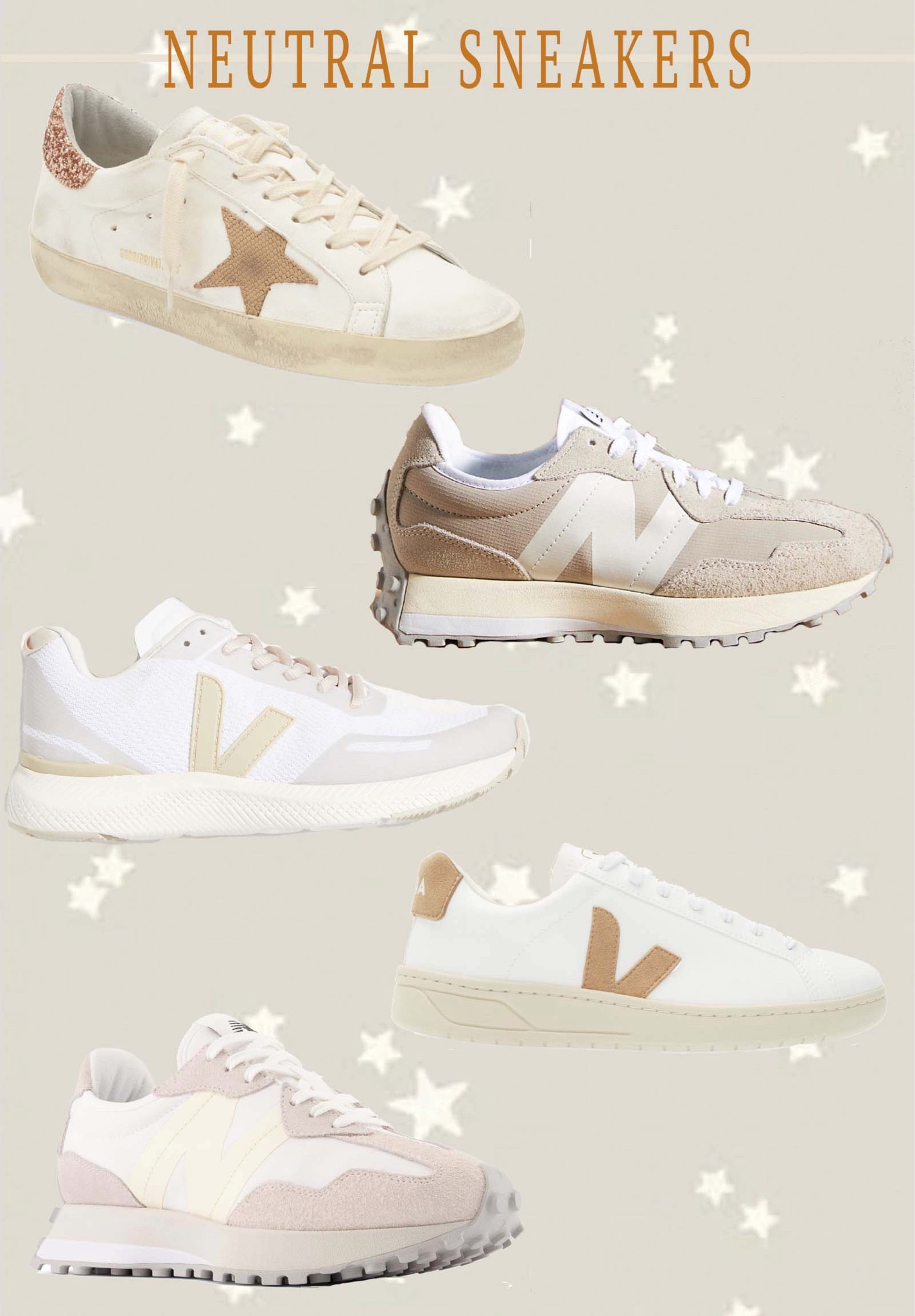 Sneakers, tennis shoes, neutral sneakers, veja, golden goose, new balance 

#LTKshoecrush #LTKunder100 #LTKstyletip