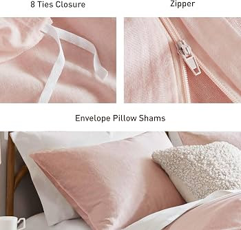 Hyde Lane Linen Duvet Cover Set King Size, 3Pcs Textured French Flax Linen Cotton Blend Bedding S... | Amazon (US)