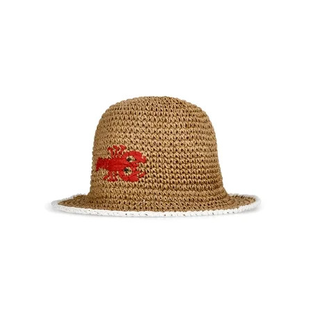 No Boundaries Women's Straw Bucket Hat, Dark Natural | Walmart (US)