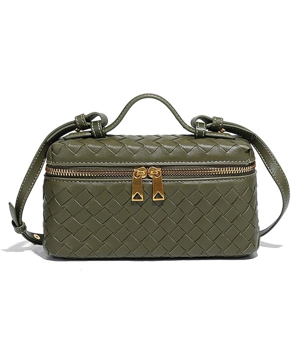 Womens Woven Crossbody Handbag Fashion Leather Top Handle Bag | Amazon (US)