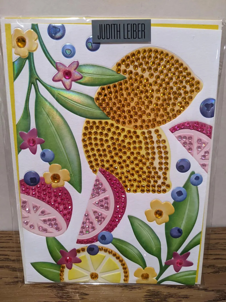 Papyrus Blank card Judith Leiber Jeweled Fruits All occasions blank inside for your own message | Etsy (Global)