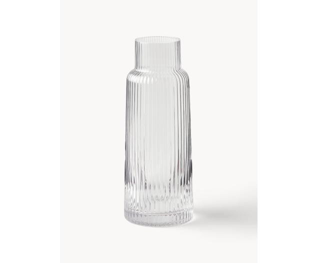 Carafe à eau artisanale en verre strié Minna, 1,1 L | Westwing | Westwing EU