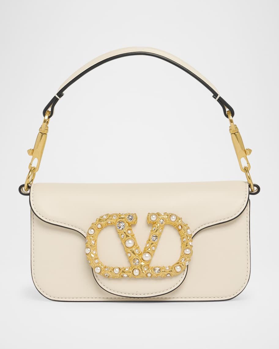 Valentino Garavani Loco Studded VLOGO Small Leather Shoulder Bag | Neiman Marcus