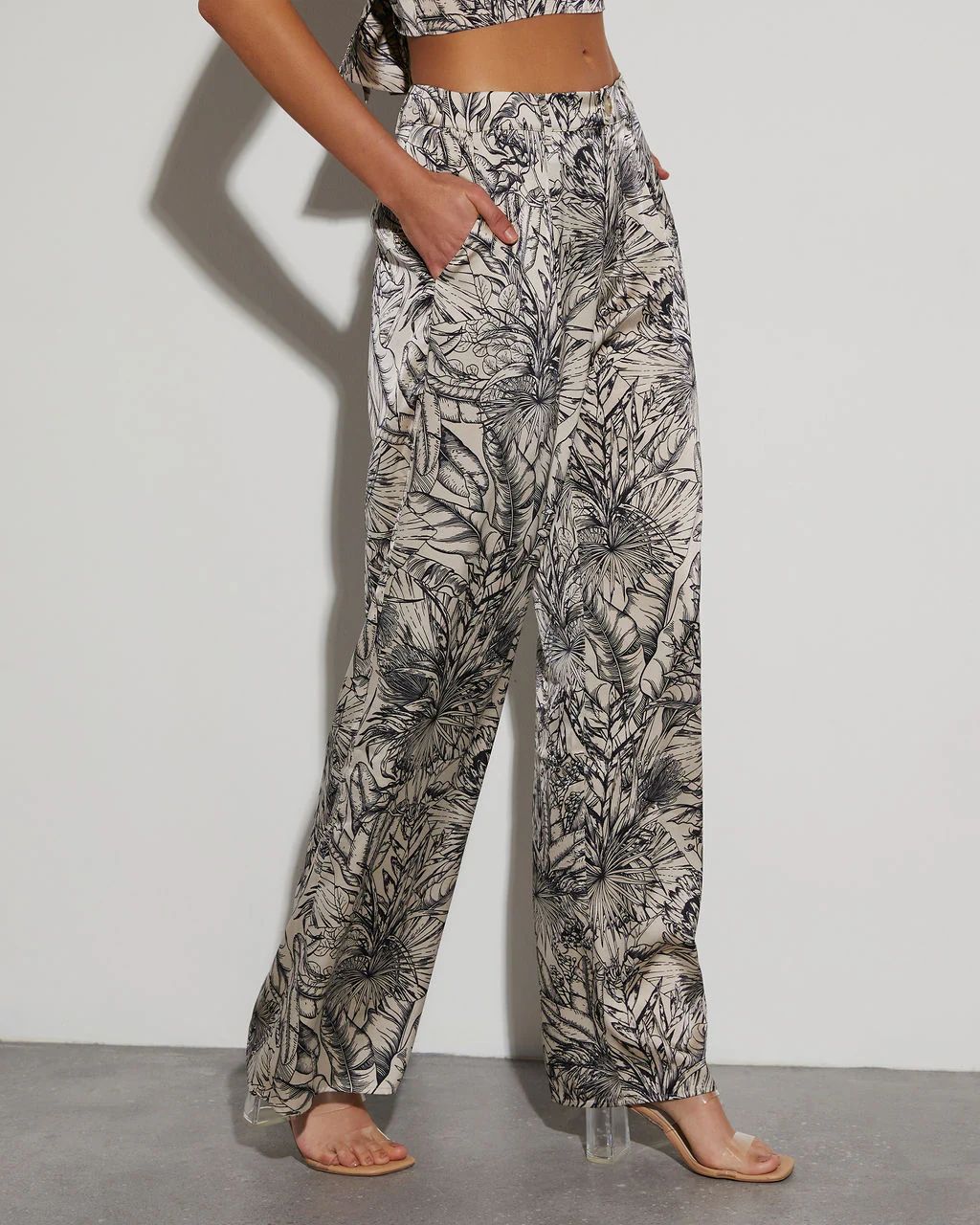 Kaia Tropical Satin Trousers | VICI Collection