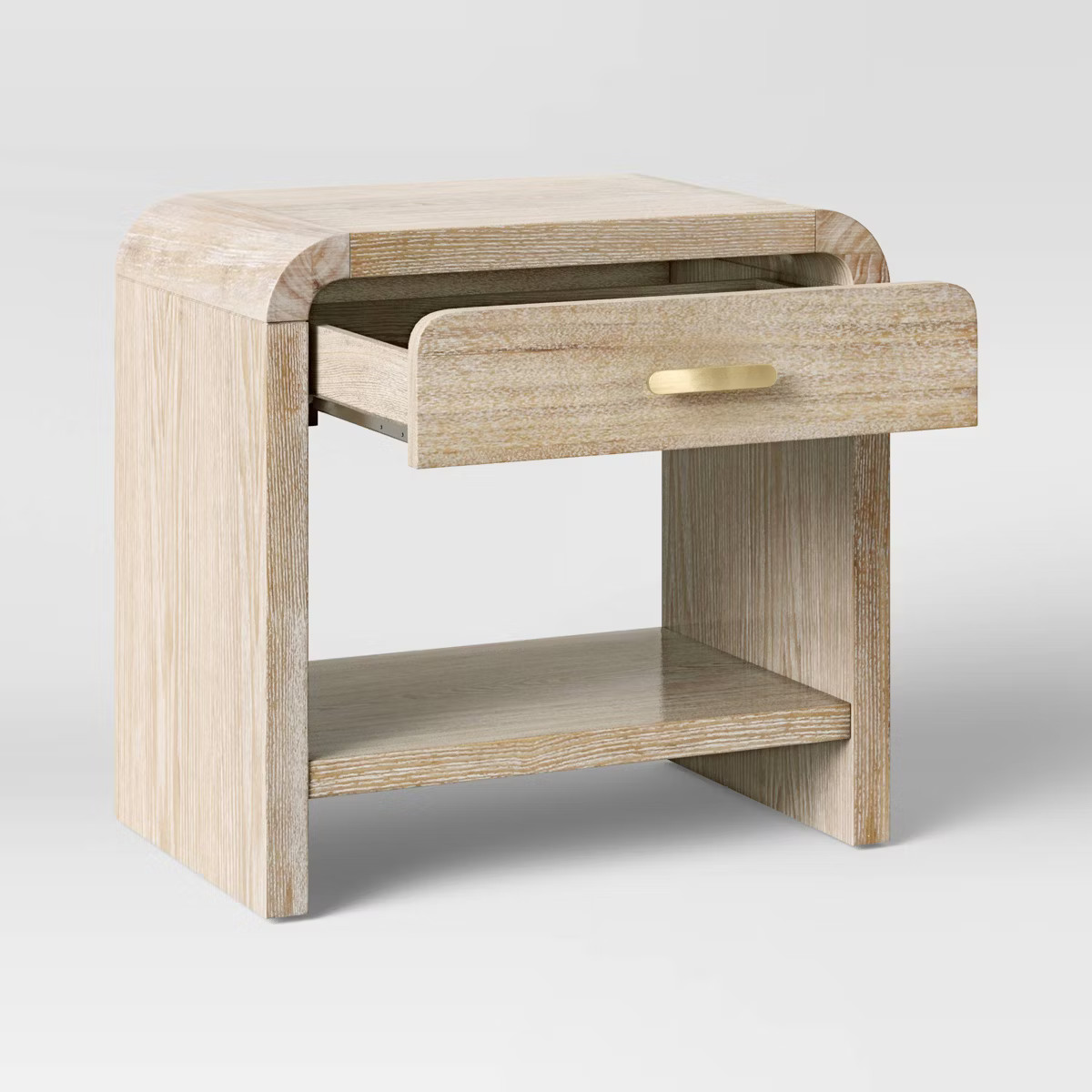 Zebrina Wood Nightstand with Drawer Natural - Threshold™: Bohemian Style, Arched Design, Square... | Target