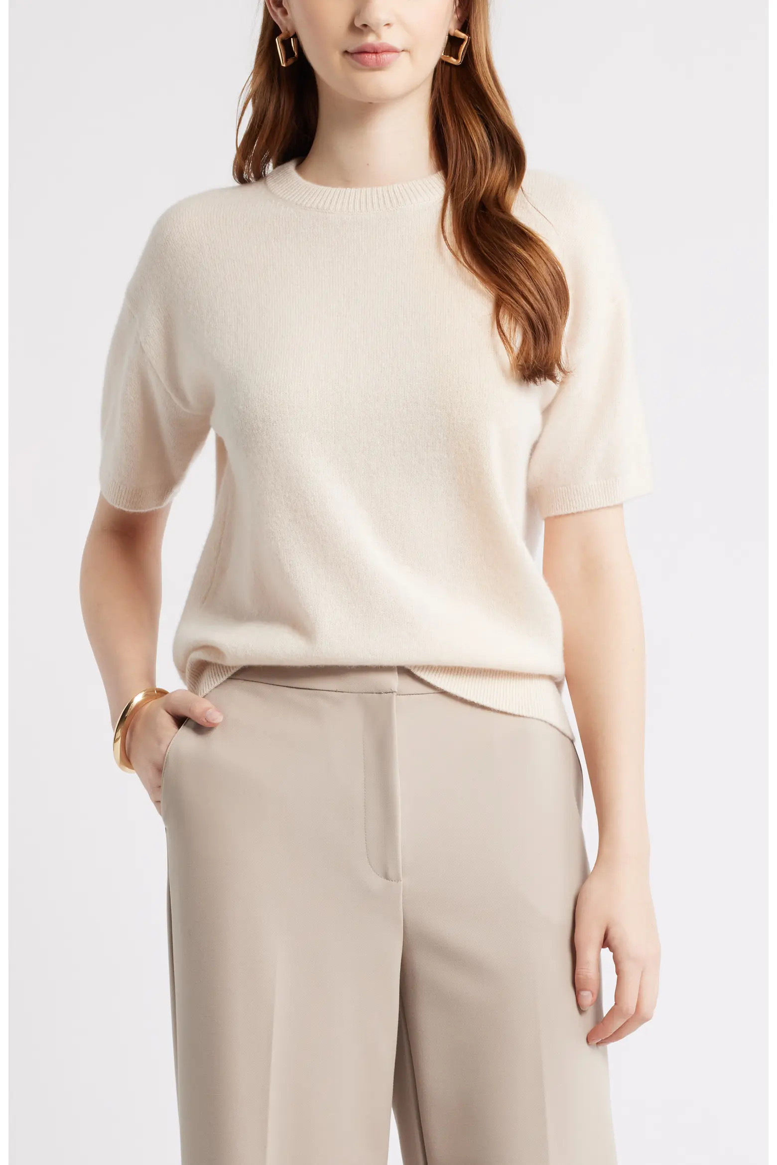 Short Sleeve Cashmere Sweater (Women) | Nordstrom | Nordstrom