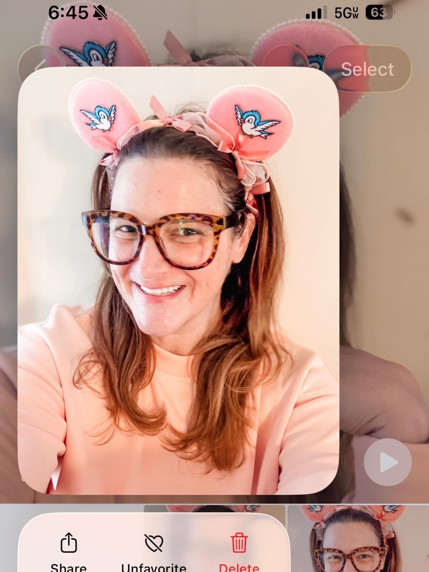 Sporting these super cute and super light ears by Anzana’s Treasures! 💖🐦✨