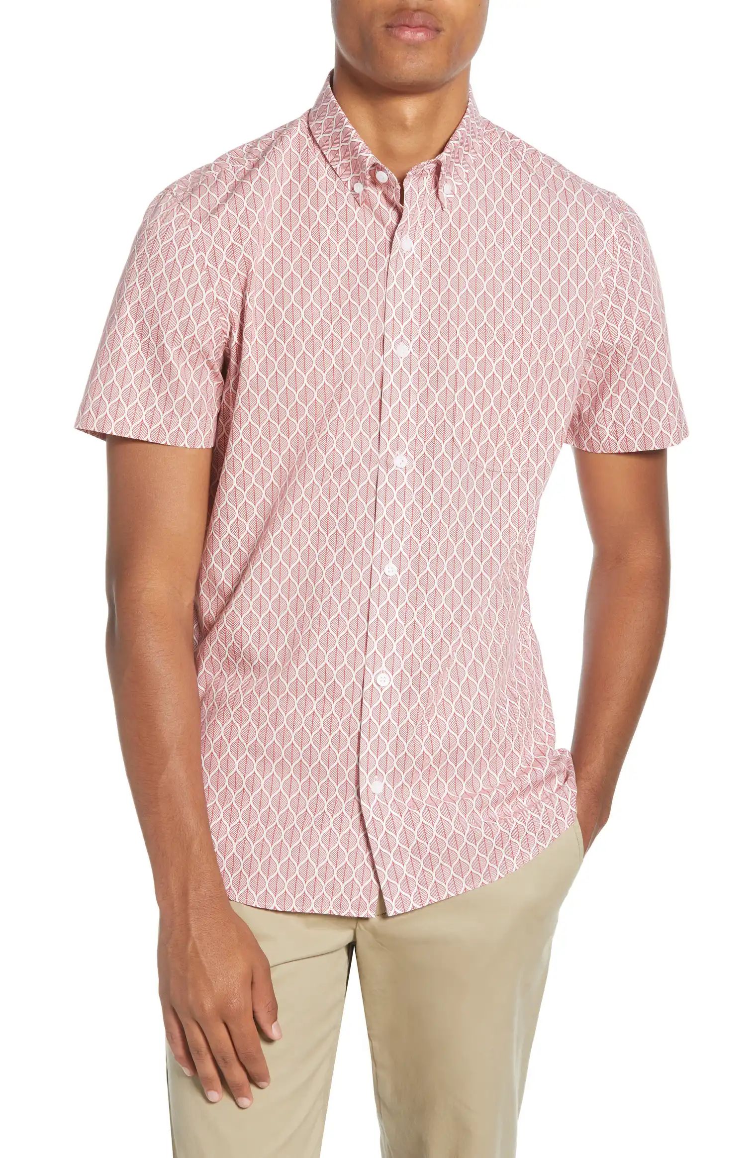 1901 Trim Fit Short Sleeve Button-Down Sport Shirt | Nordstrom | Nordstrom