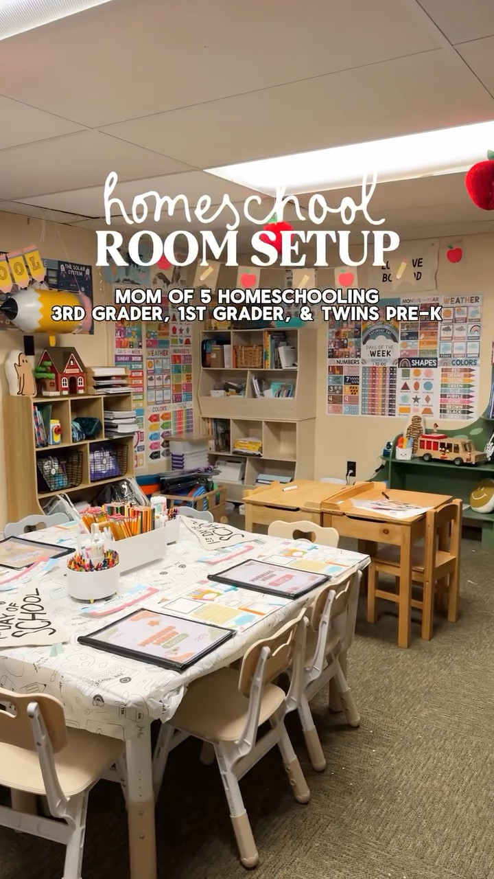 ✨ Our cozy homeschool room is finally ready ✨
This space is where learning meets cozy. Creating a calm, intentional setup has been such a labor of love, and I can’t wait to make memories here this year. 🏡📚 I may have went a little overboard but I wanted it to be extra special since this is our first year back to homeschooling after two years in public school & the twins’ first year of pre-k. I’ll post their reactions next!

#homeschoolsetup #homeschooling #learningathome #homeschooltips #parentingtips #education #homeschoolmama #homeschoolingbenefits #homeactivitiesforkids