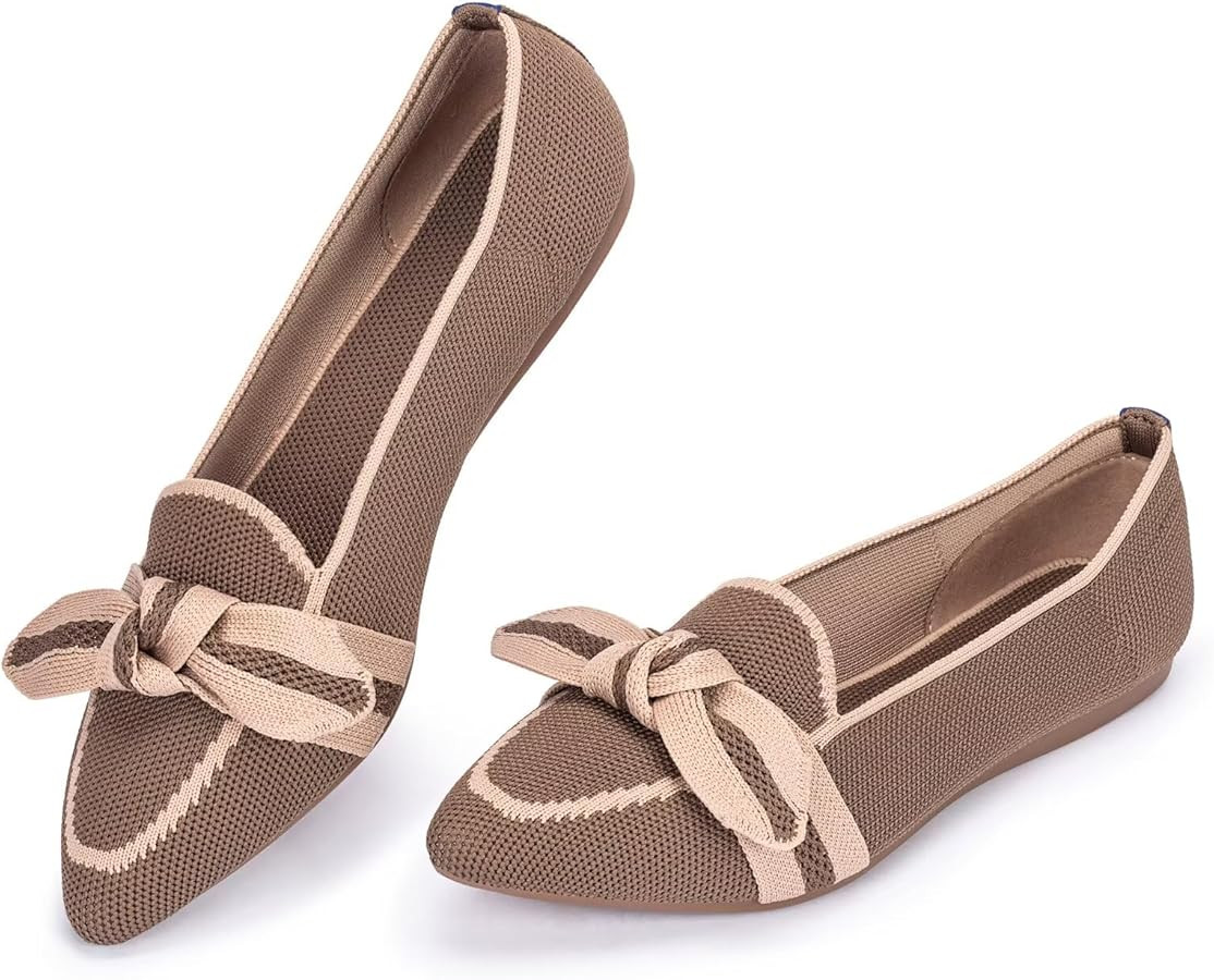 BEJINASH Women's Loafer Flats Casual Knit Fabric Lightweight Dressy Shoes Washable Elegant Pointe... | Amazon (US)