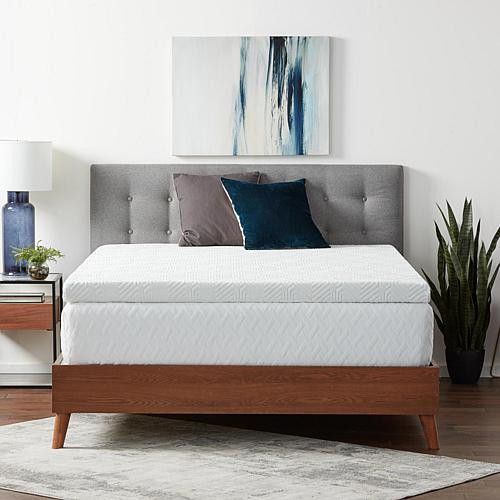 Lucid Comfort Collection 4"" Gel Memory Foam Topper with Cover, Twin | HSN