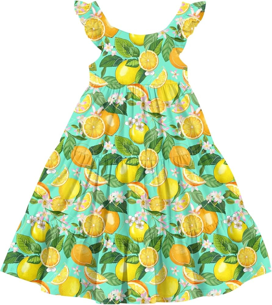 Toddler Dresses Girls Summer Floral Ruffle Sleeve Sundress Casual Sleeveless A-Line Playwear Dres... | Amazon (US)