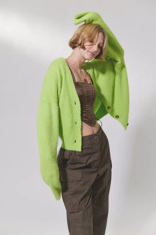 UO Thea Fuzzy Cardigan | Urban Outfitters (US and RoW)