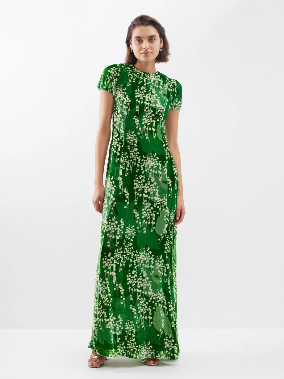 Roxy floral-print velvet maxi dress | BERNADETTE | Matches (US)