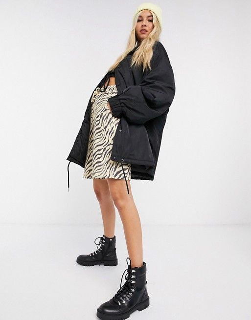 COLLUSION Unisex oversized coach jacket in black | ASOS (Global)