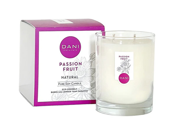 14oz Glass Passion Fruit Candle - Large | DANI Naturals