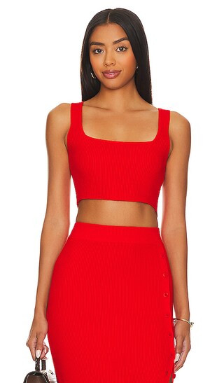 True Rib Crop Top in Fiery Red | Revolve Clothing (Global)