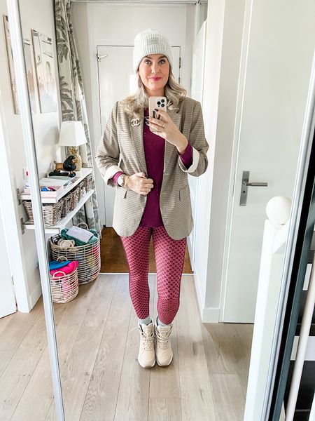 Outfits of the week 

Ready for a long walk. It’s cold but sunny, just how I like it. 

This plum graphic legging gives me Gucci vibes. It fits quite roomy (I am wearing a medium), blazer has an oversized fit, so I am also wearing a medium. 

Plaid blazer, activewear, leggings, longline, tall fashion

#LTKfit #LTKstyletip #LTKeurope