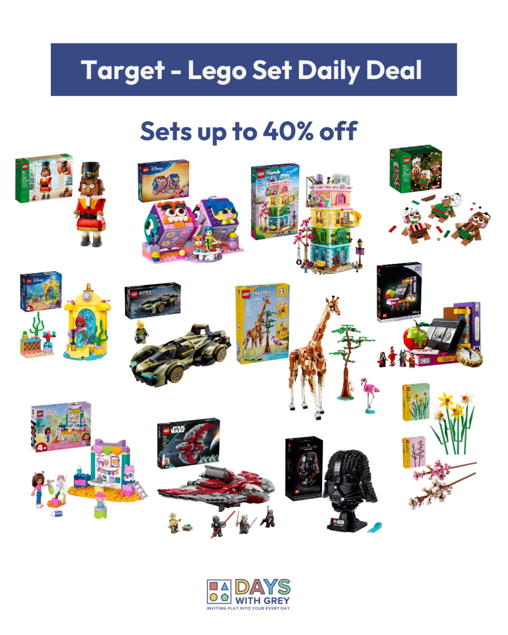 Lego sets are on daily deal at Target (12/12/24). Some sets up to 40% off and a lot more at 20% off! Great holiday themed stocking stuffers and sets at multiple price points! 

#LTKHoliday #LTKGiftGuide #LTKFamily