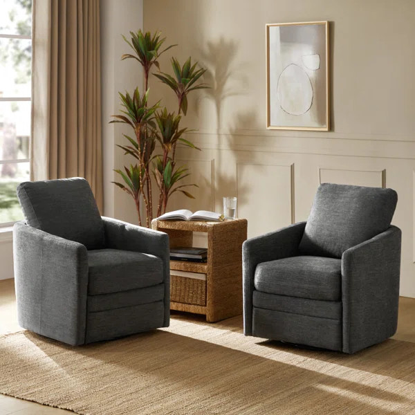 Alfonso Upholstered Swivel Chair With Removable Cushion | Wayfair North America