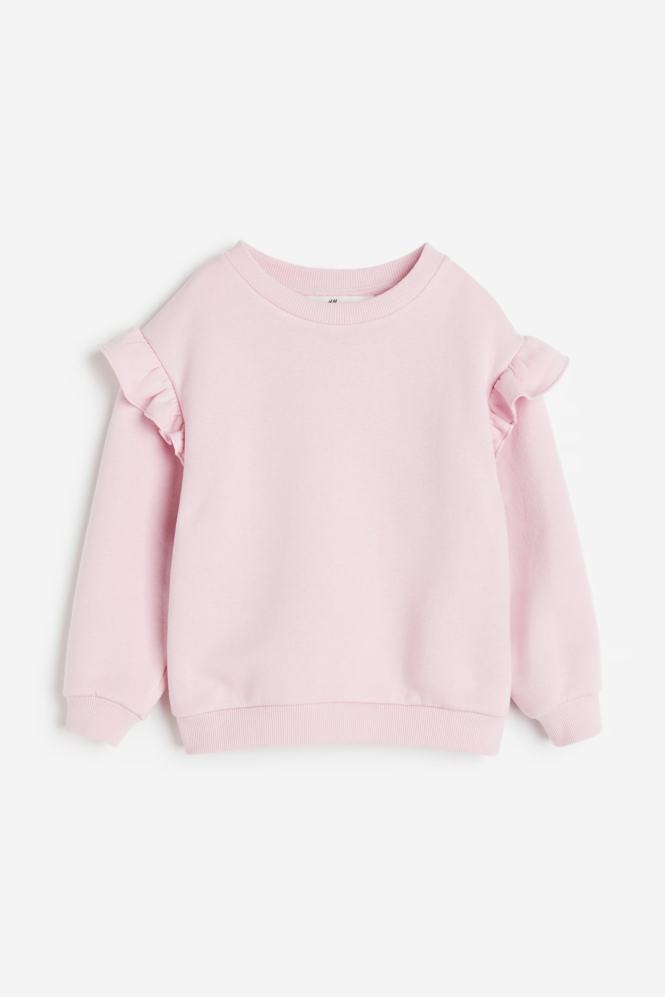 Ruffle-trimmed Sweatshirt - Light pink - Kids | H&M US | H&M (US + CA)