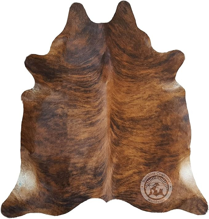 Genuine Brindle Reddish Cowhide Rug Approx. Size 6ft x 8ft 180 cm x 240cm | Amazon (US)